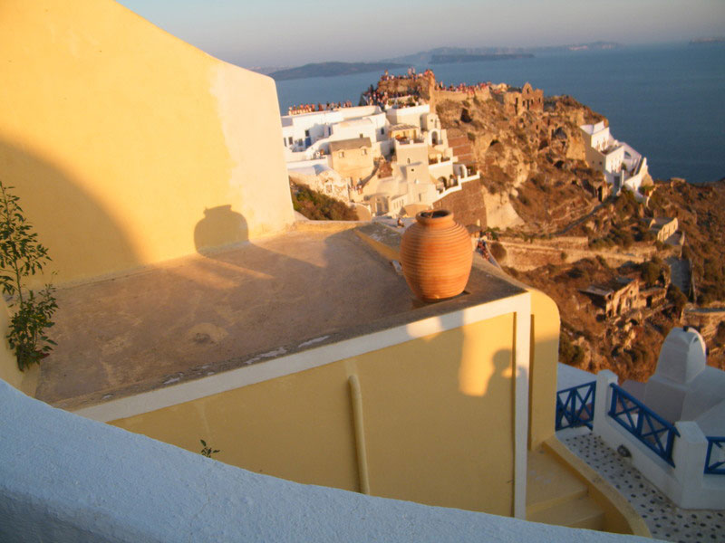 Coucher du soleil depuis le Chteau de Oia-Santorin