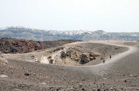 Le cratre du volcan de Santorini