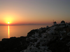 Le coucher de soleil de Oia, Santorini